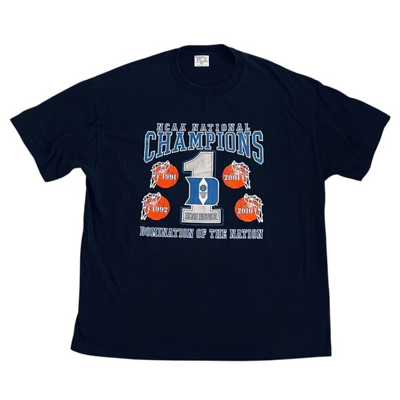 Duke Blue Devils NCAA Basketball Champs T-Shirt 2XL Black 1991 92 01 10 Cotton - Picture 1 of 8